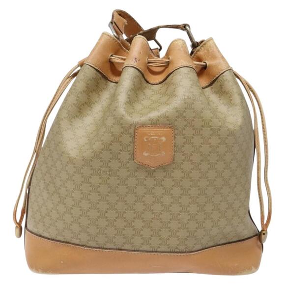 CELINE Macadam Canvas Shoulder Bag Beige - Picture 2 of 12